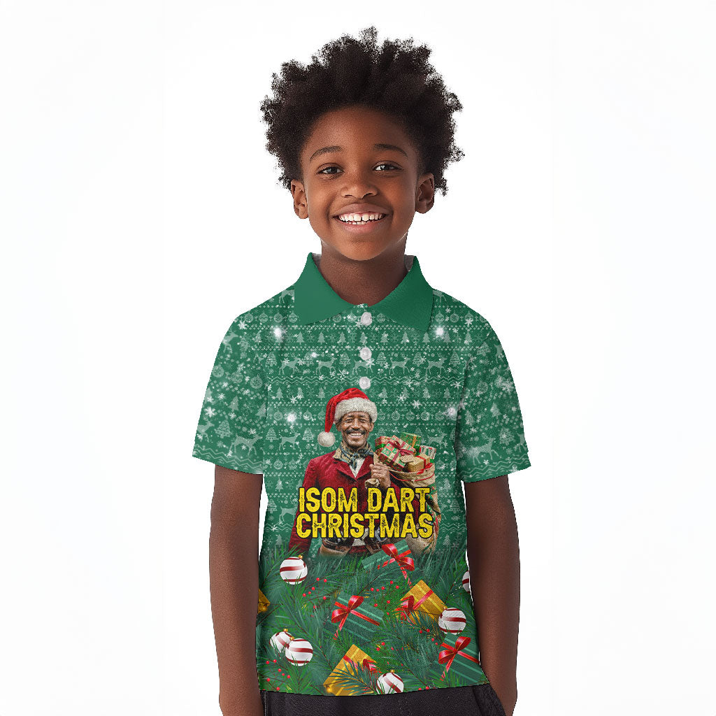 Isom Dart Christmas Kid Polo Shirt Black Cowboy Western Holiday Reindeer