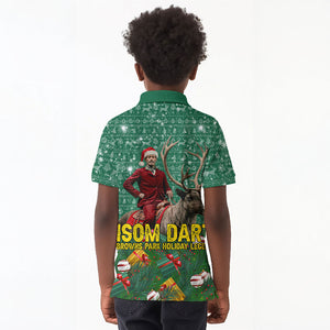 Isom Dart Christmas Kid Polo Shirt Black Cowboy Western Holiday Reindeer