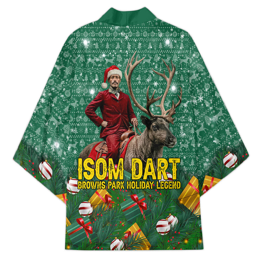 Isom Dart Christmas Kimono Black Cowboy Western Holiday Reindeer