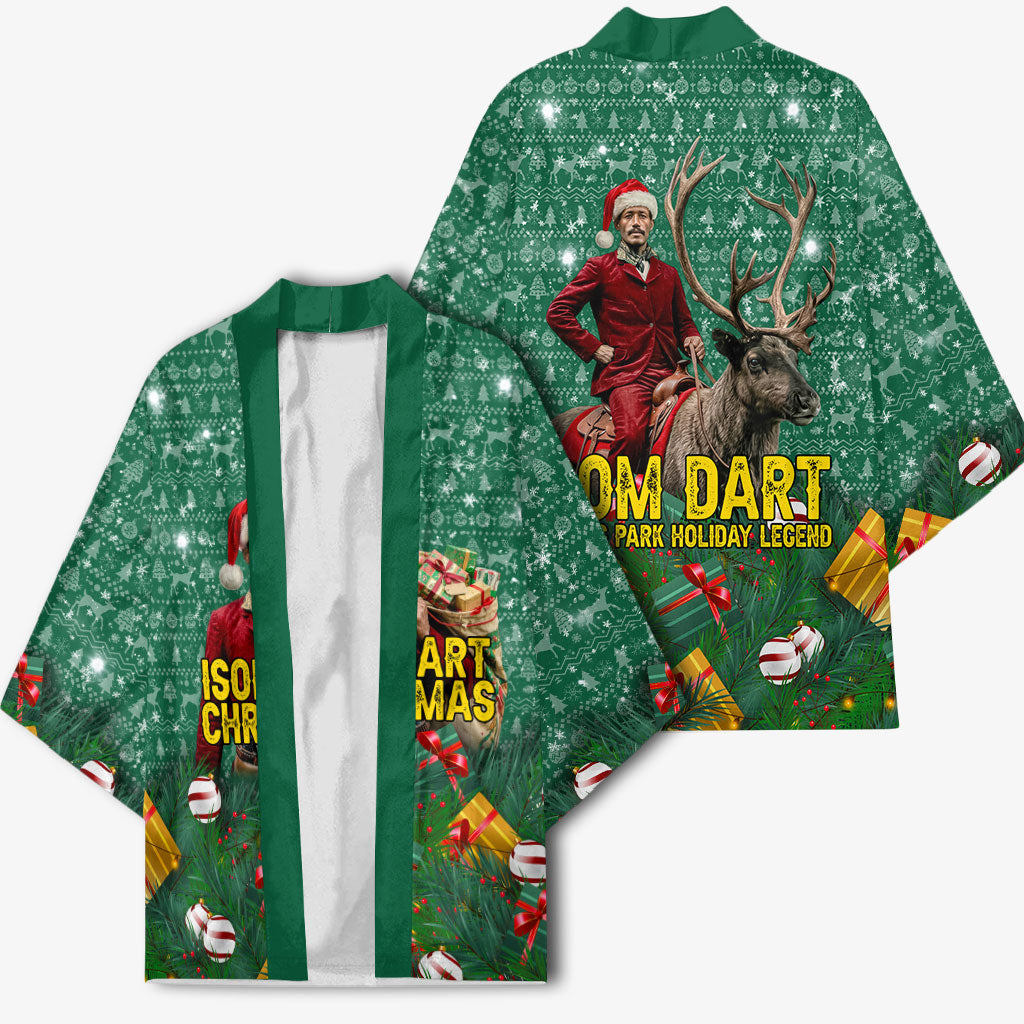 Isom Dart Christmas Kimono Black Cowboy Western Holiday Reindeer