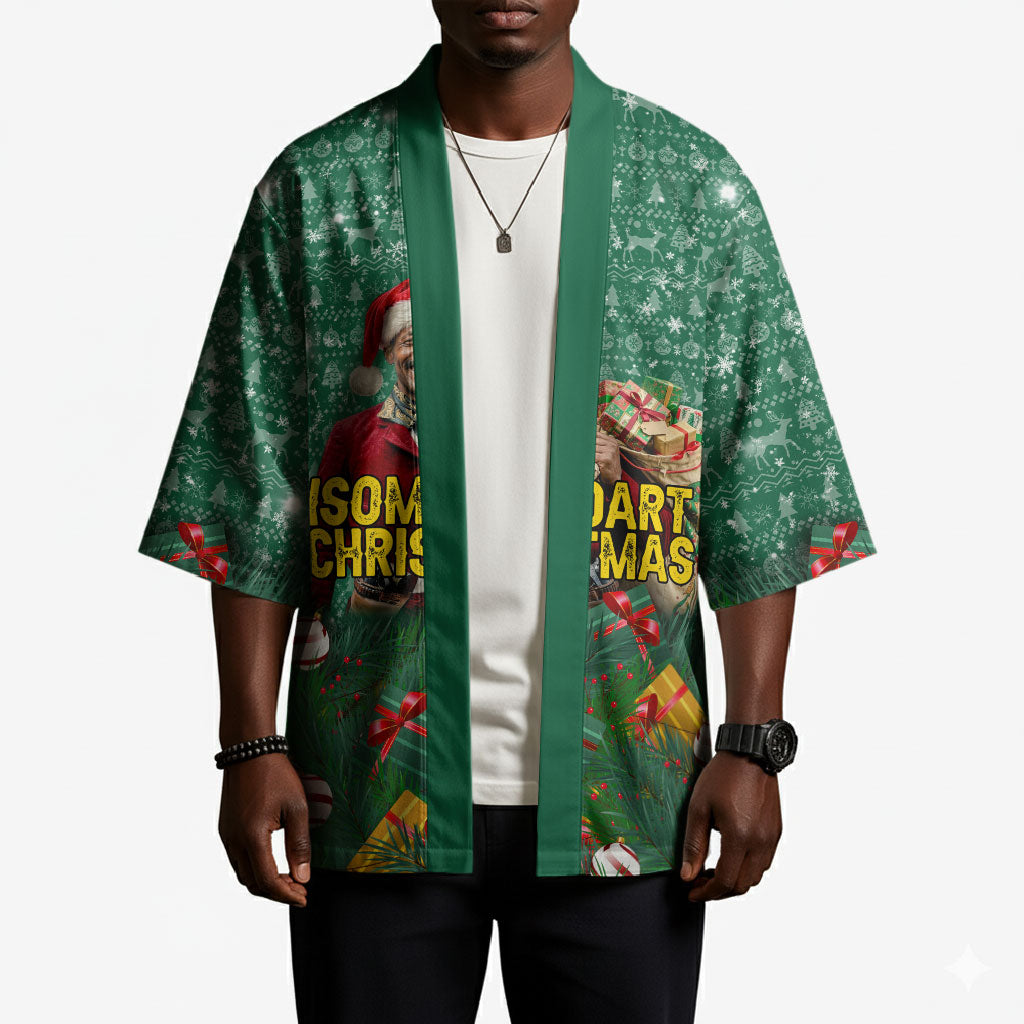 Isom Dart Christmas Kimono Black Cowboy Western Holiday Reindeer
