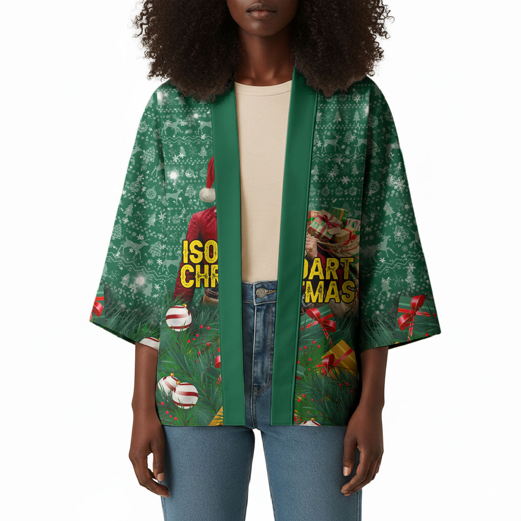 Isom Dart Christmas Kimono Black Cowboy Western Holiday Reindeer
