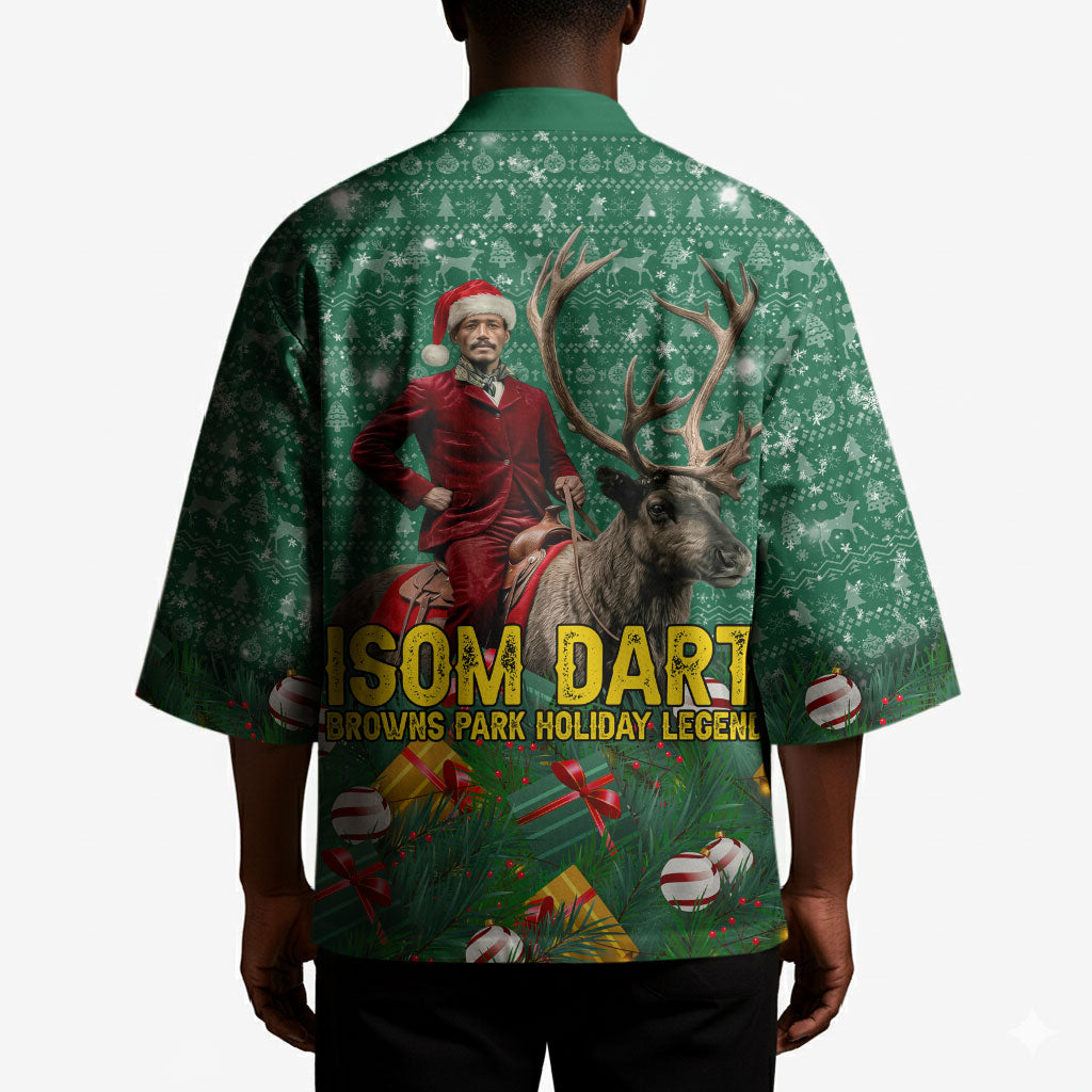 Isom Dart Christmas Kimono Black Cowboy Western Holiday Reindeer