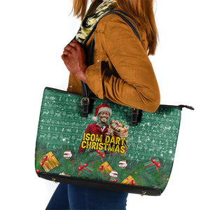 Isom Dart Christmas Leather Tote Bag Black Cowboy Western Holiday Reindeer