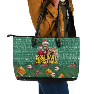 Isom Dart Christmas Leather Tote Bag Black Cowboy Western Holiday Reindeer