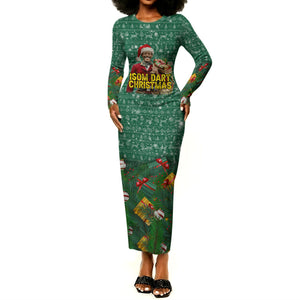 Isom Dart Christmas Long Sleeve Bodycon Dress Black Cowboy Western Holiday Reindeer