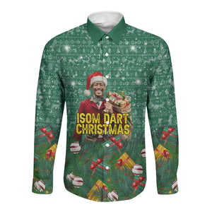 Isom Dart Christmas Long Sleeve Button Shirt Black Cowboy Western Holiday Reindeer