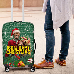 Isom Dart Christmas Luggage Cover Black Cowboy Western Holiday Reindeer