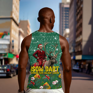Isom Dart Christmas Men Tank Top Black Cowboy Western Holiday Reindeer