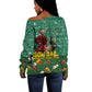 Isom Dart Christmas Off Shoulder Sweater Black Cowboy Western Holiday Reindeer