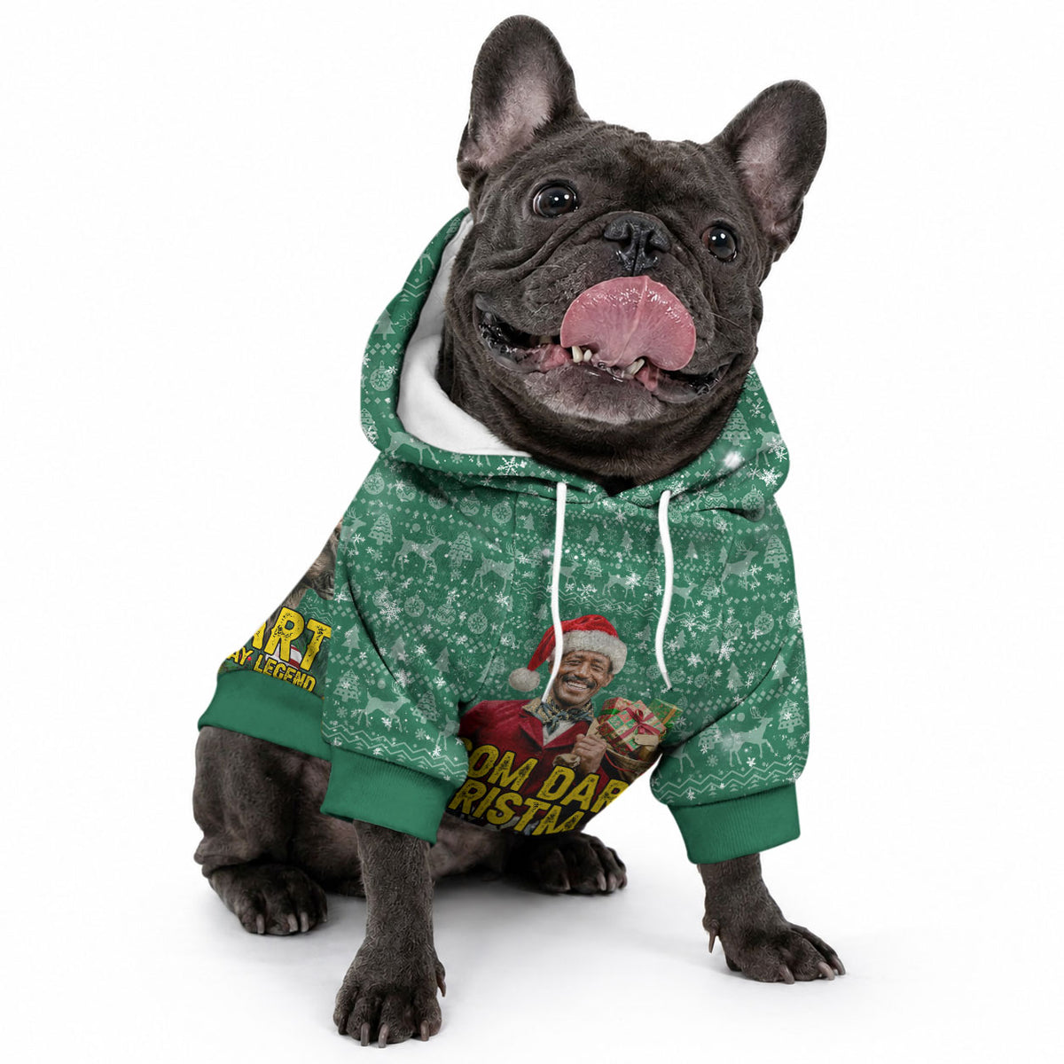 Isom Dart Christmas Pet Hoodie Black Cowboy Western Holiday Reindeer