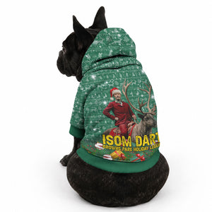 Isom Dart Christmas Pet Hoodie Black Cowboy Western Holiday Reindeer