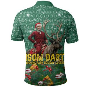 Isom Dart Christmas Polo Shirt Black Cowboy Western Holiday Reindeer