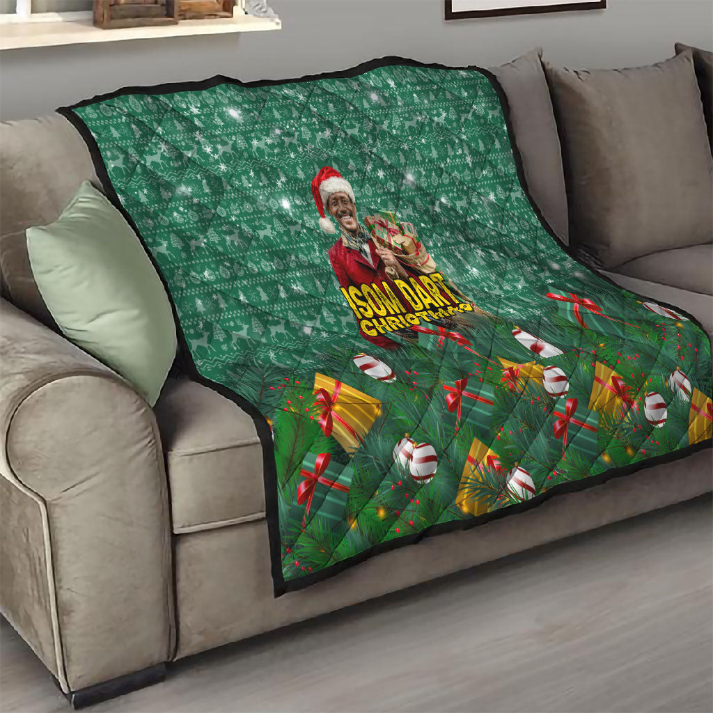 Isom Dart Christmas Quilt Black Cowboy Western Holiday Reindeer