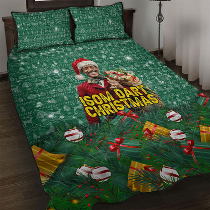 Isom Dart Christmas Quilt Bed Set Black Cowboy Western Holiday Reindeer
