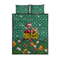 Isom Dart Christmas Quilt Bed Set Black Cowboy Western Holiday Reindeer