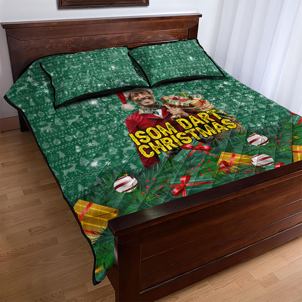 Isom Dart Christmas Quilt Bed Set Black Cowboy Western Holiday Reindeer