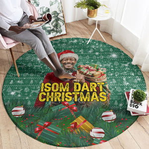Isom Dart Christmas Round Carpet Black Cowboy Western Holiday Reindeer