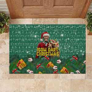 Isom Dart Christmas Rubber Doormat Black Cowboy Western Holiday Reindeer