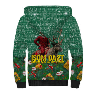 Isom Dart Christmas Sherpa Hoodie Black Cowboy Western Holiday Reindeer