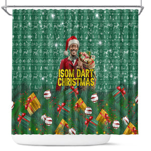 Isom Dart Christmas Shower Curtain Black Cowboy Western Holiday Reindeer