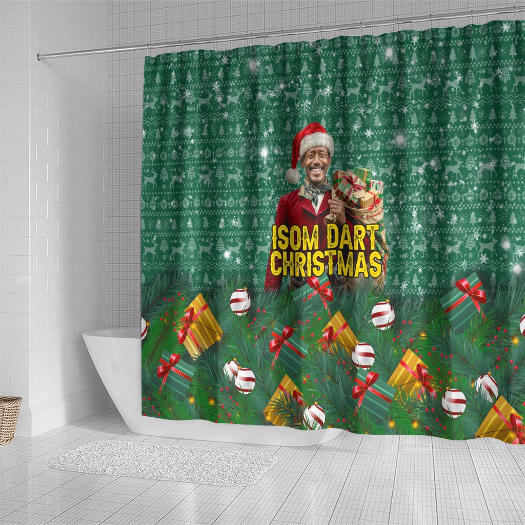 Isom Dart Christmas Shower Curtain Black Cowboy Western Holiday Reindeer