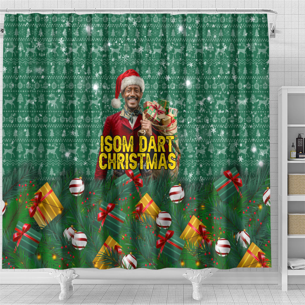 Isom Dart Christmas Shower Curtain Black Cowboy Western Holiday Reindeer