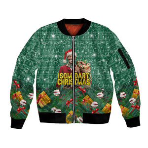 Isom Dart Christmas Sleeve Zip Bomber Jacket Black Cowboy Western Holiday Reindeer