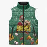 Isom Dart Christmas Sleeveless Puffer Jacket Black Cowboy Western Holiday Reindeer