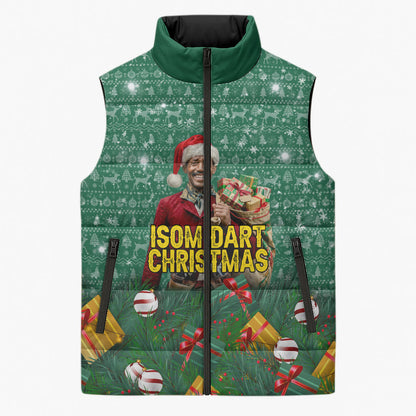 Isom Dart Christmas Sleeveless Puffer Jacket Black Cowboy Western Holiday Reindeer