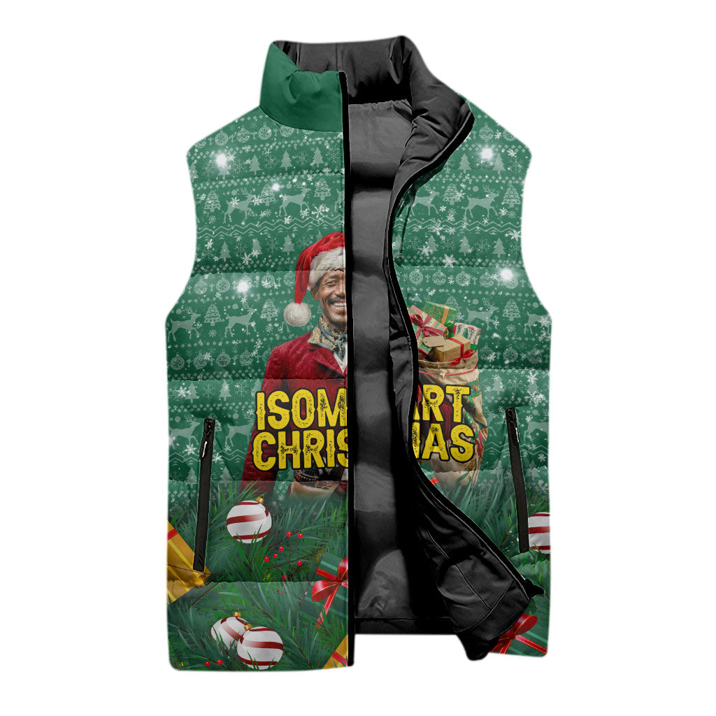 Isom Dart Christmas Sleeveless Puffer Jacket Black Cowboy Western Holiday Reindeer
