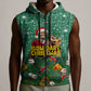 Isom Dart Christmas Sleeveless Zip Hoodie Black Cowboy Western Holiday Reindeer