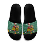 Isom Dart Christmas Slide Sandals Black Cowboy Western Holiday Reindeer