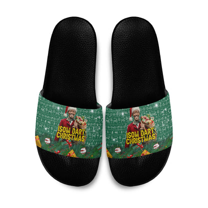 Isom Dart Christmas Slide Sandals Black Cowboy Western Holiday Reindeer