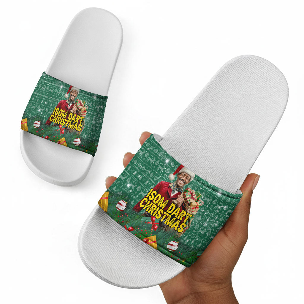 Isom Dart Christmas Slide Sandals Black Cowboy Western Holiday Reindeer