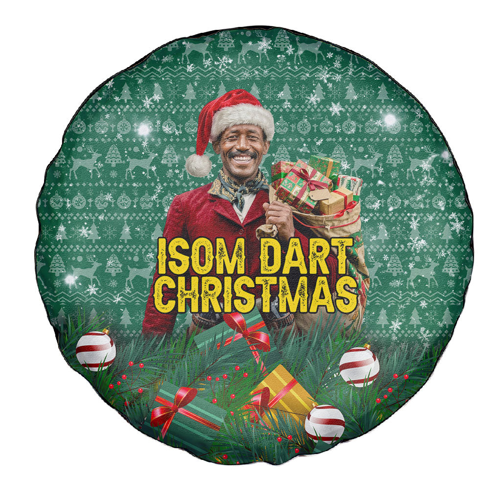 Isom Dart Christmas Spare Tire Cover Black Cowboy Western Holiday Reindeer