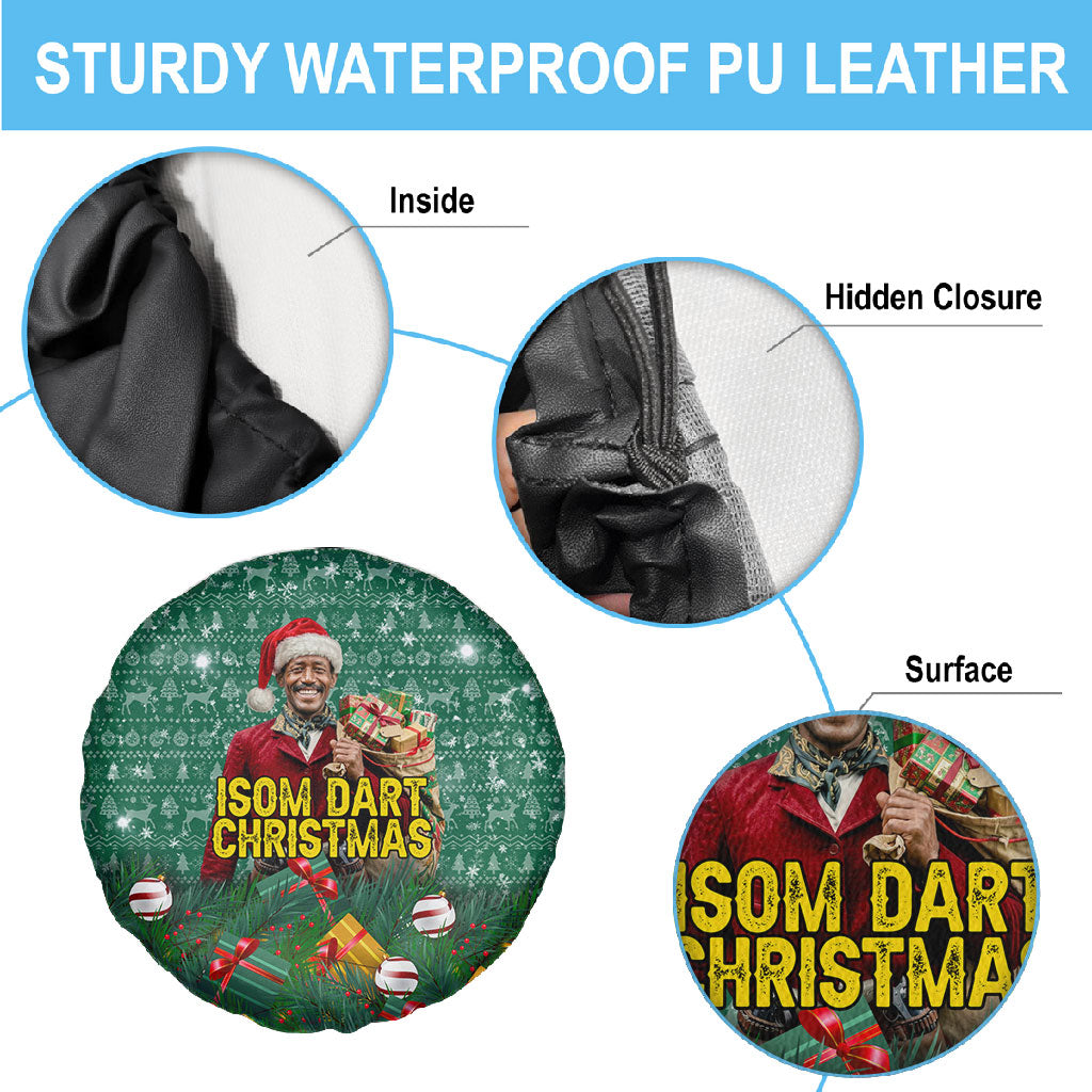 Isom Dart Christmas Spare Tire Cover Black Cowboy Western Holiday Reindeer