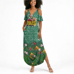 Isom Dart Christmas Summer Maxi Dress Black Cowboy Western Holiday Reindeer