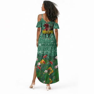 Isom Dart Christmas Summer Maxi Dress Black Cowboy Western Holiday Reindeer