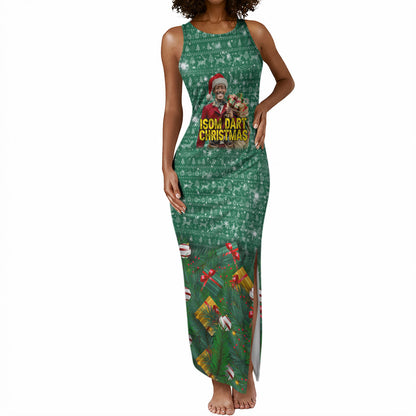 Isom Dart Christmas Tank Maxi Dress Black Cowboy Western Holiday Reindeer