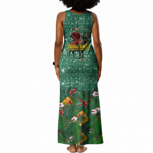 Isom Dart Christmas Tank Maxi Dress Black Cowboy Western Holiday Reindeer