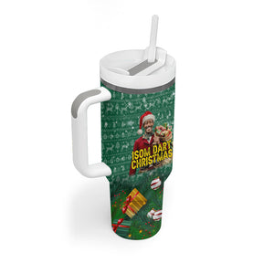 Isom Dart Christmas Tumbler With Handle Black Cowboy Western Holiday Reindeer