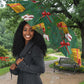 Isom Dart Christmas Umbrella Black Cowboy Western Holiday Reindeer