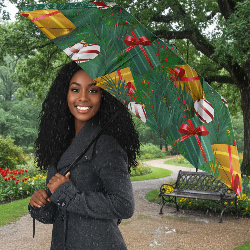 Isom Dart Christmas Umbrella Black Cowboy Western Holiday Reindeer