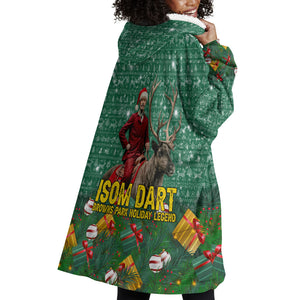Isom Dart Christmas Wearable Blanket Hoodie Black Cowboy Western Holiday Reindeer