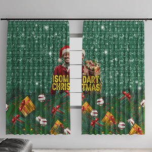 Isom Dart Christmas Window Curtain Black Cowboy Western Holiday Reindeer