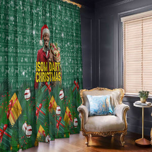 Isom Dart Christmas Window Curtain Black Cowboy Western Holiday Reindeer