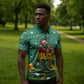 Isom Dart Christmas Zipper Polo Shirt Black Cowboy Western Holiday Reindeer