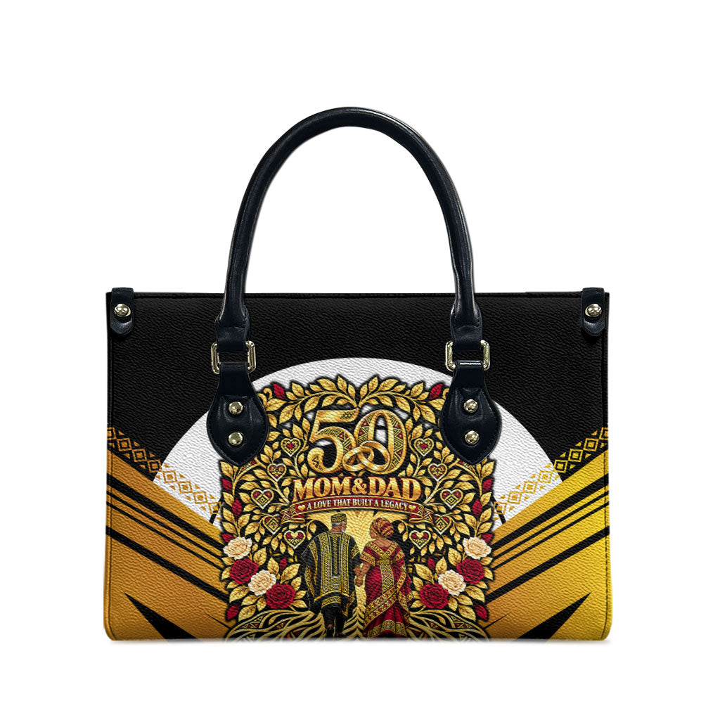 African 50th Anniversary Wedding Leather Bag Mom and Dad - A Love That Built A Legacy