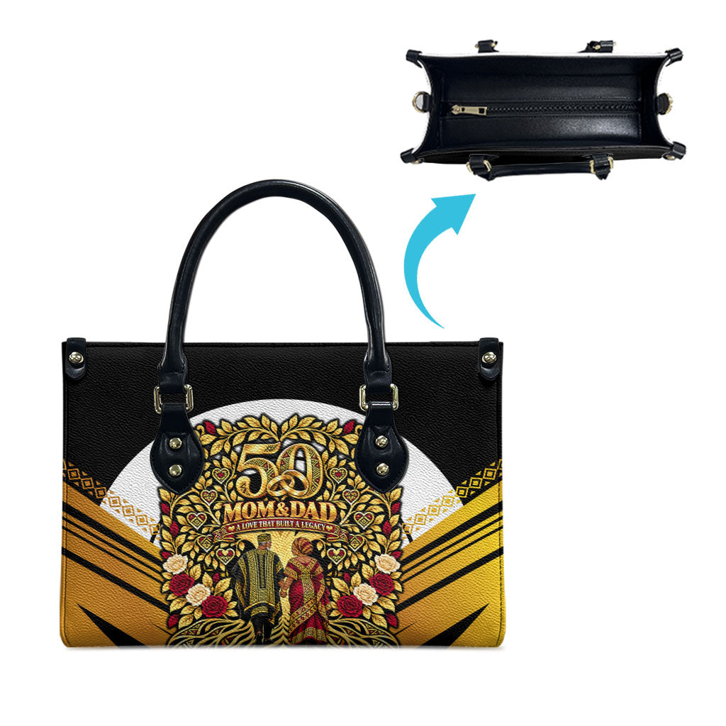 African 50th Anniversary Wedding Leather Bag Mom and Dad - A Love That Built A Legacy